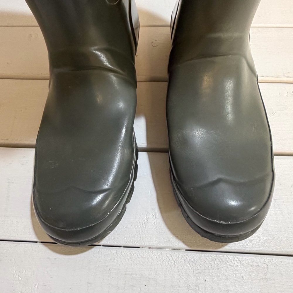 Hunter Women's Original Tall Gloss Rain Boots Dark Green Size 7 - Picture 3 of 11